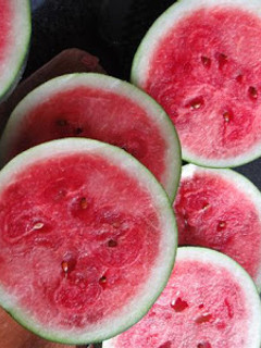A picture of Watermelon and Cucumber Salad.