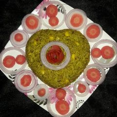 A picture of Hariyali corn pulav.