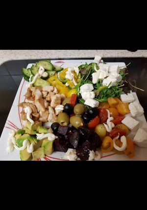A picture of My Garlic Chicken Salad with Garlic Mayonaise.❤.