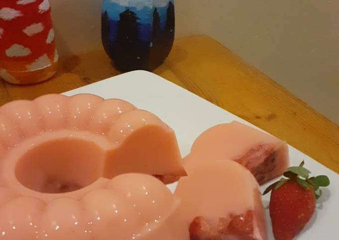 Resep 220. Puding Susu Strawberry, Bisa Manjain Lidah