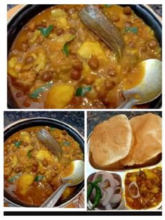 काले चने की सब्जी और पूरी (kale chane ki sabzi aur poori recipe in hindi) रेसिपी मुख्य फोटो