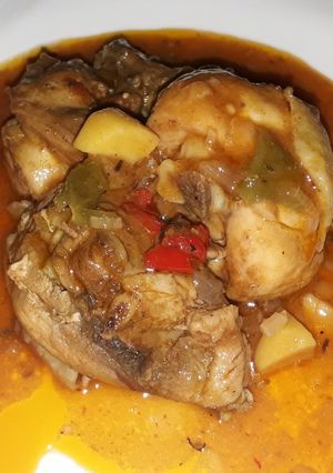 Una foto de Pollo en fricasé al jengibre