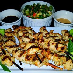 A picture of Mike's Chicken Yakatori & Chilled Asian Ginger Slaw.