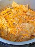 Upside down chicken nachos