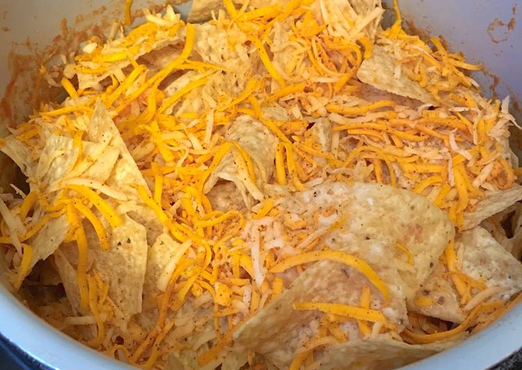 Steps to Prepare Perfect Upside down chicken nachos