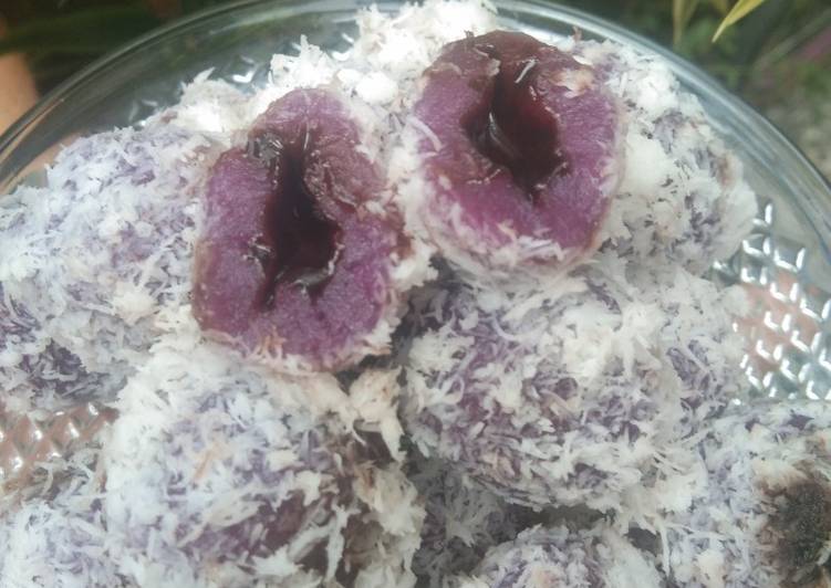 Klepon ubi ungu coklat lumer🤤