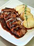 Lomo de res en salsa de vino tinto🍷