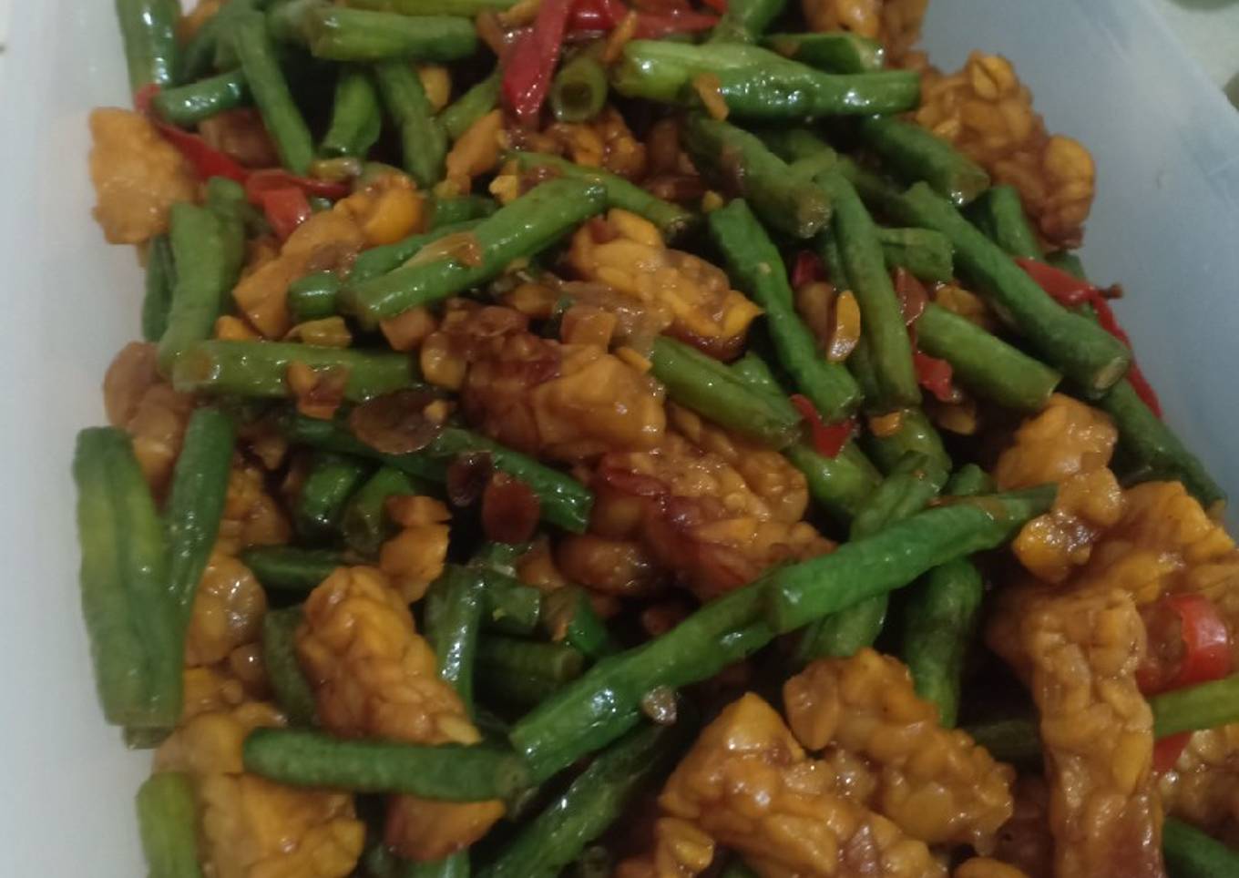 Oseng tempe kacang panjang