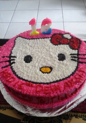 Foto resep Kue ultah hello kitty cantik
