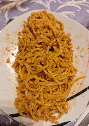 Una foto de Espaguetis al Pesto Rosso