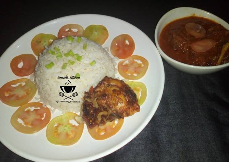 Recipe: Delicious White rice and stew