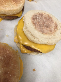 A picture of Sausage muffin sandwich.