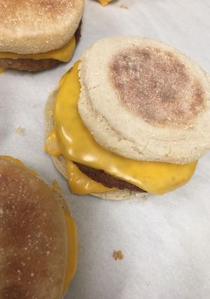 A picture of Sausage muffin sandwich.