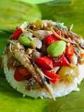Nasi bakar pindang suwir pete