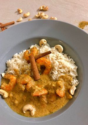 Une photo de Crevettes korma