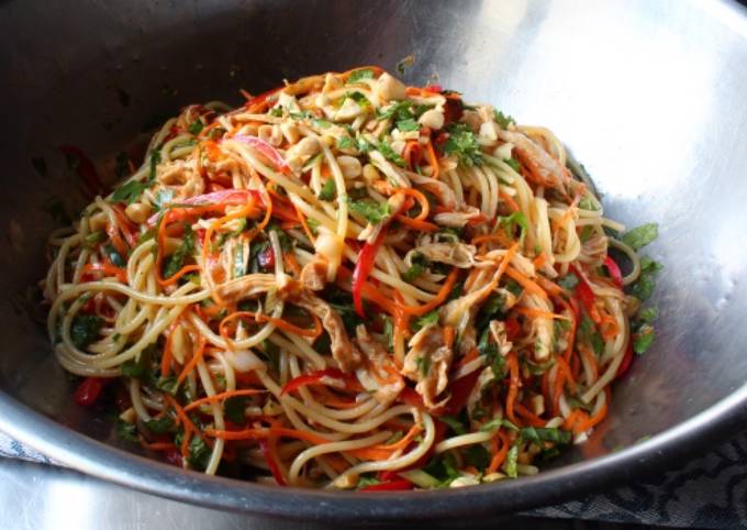 Recipe of Real Asian chicken noodle salad for Lunch Recipe