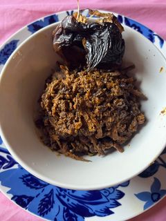 A picture of Achicha ❤️ n smoked fish.