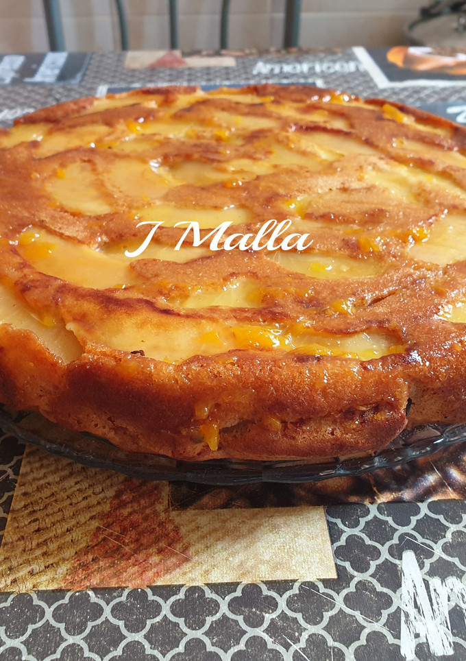 Una foto de Tarta de manzana invertida