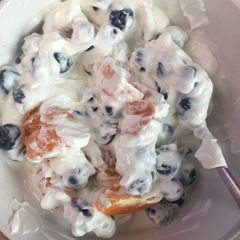 A picture of Orange persimmon blueberry breakfast -2min.