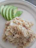 Arroz vegano con durazno y umeboshi