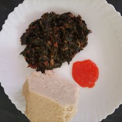 A picture of Kienyeji vegetables (mkunde and mrenda).