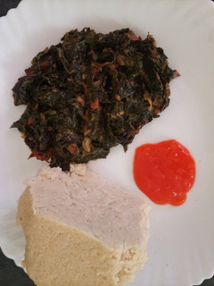 A picture of Kienyeji vegetables (mkunde and mrenda).