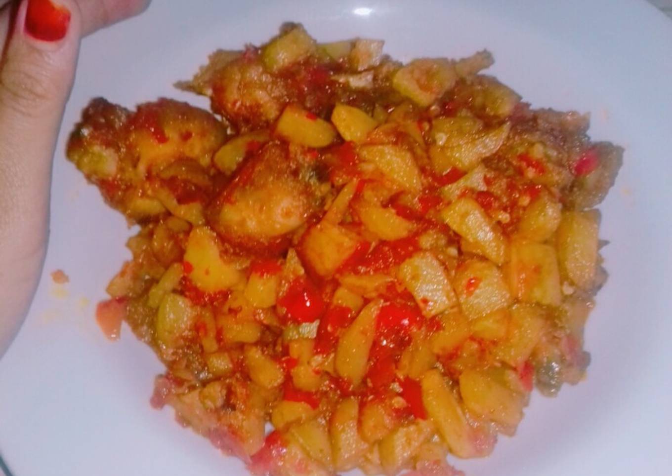 Balado ayam kentang pedas