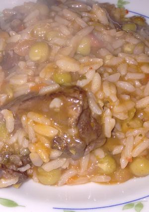 Una foto de Risotto de rosbeef