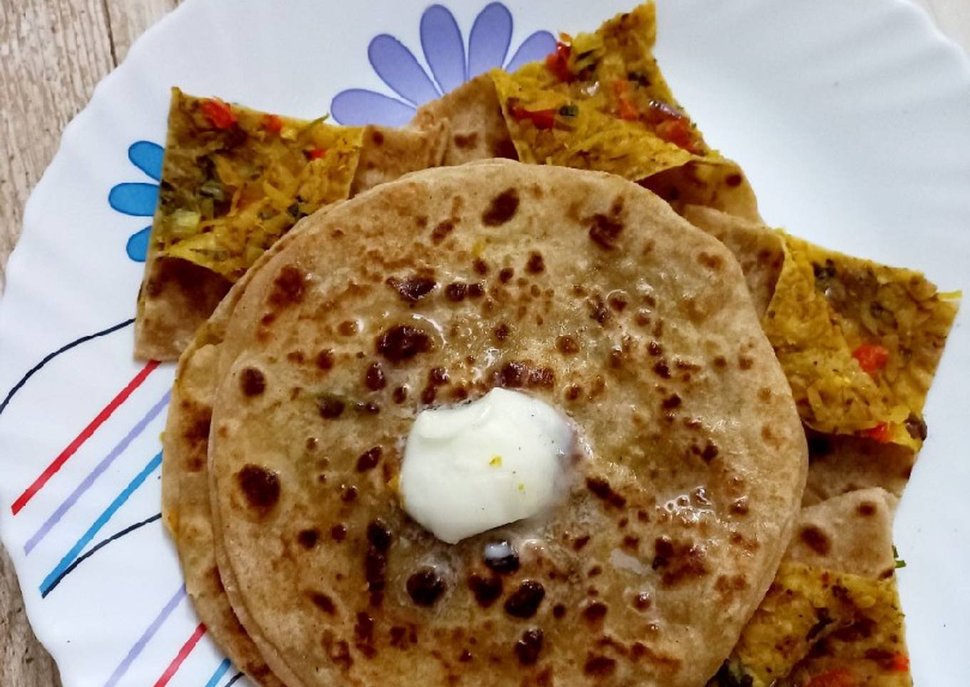Raw papaya paratha