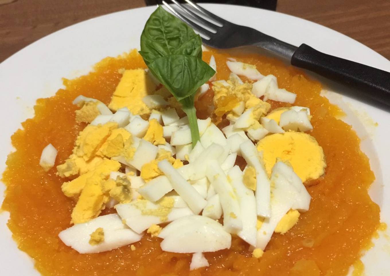 Puré de calabaza con huevo duro 🧡🌱