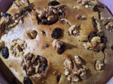 Bizcocho de pasas, nueces y crema de cacao