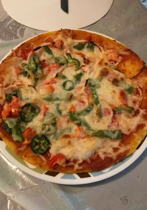 A picture of Cheese veggie pizza.