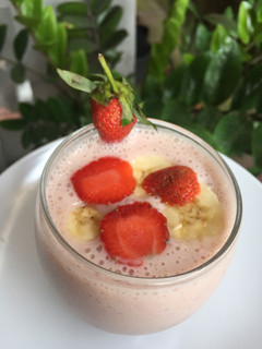 Foto resep Smoothie banana strawberry