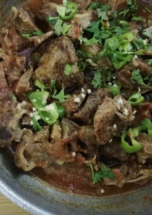 A picture of Tawa gosht.