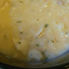 A picture of Creamy Chicken and rice soup.