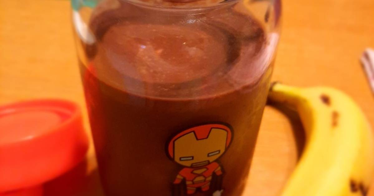Resep Chocolate Peanut Butter Banana Smoothies (without Dairy Milk