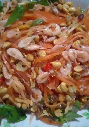 Hình của món Gỏi đu đủ tép đồng.