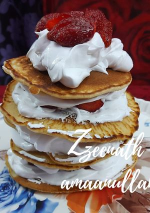 A picture of Pancake Tower Cake.