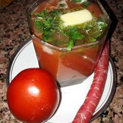 A picture of Hotly Chukandar Gajar Soup.