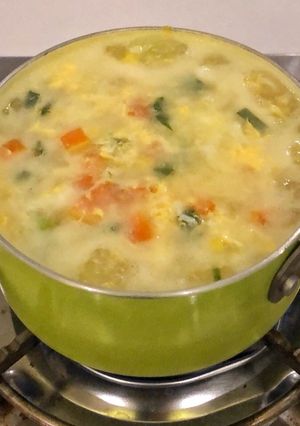 Foto resep Soup telur jagung simple