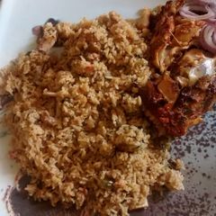 A picture of Coorg style chicken biryani.