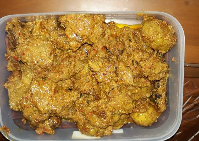 Rendang daging kentang