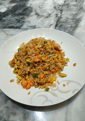 Foto resep Nasi goreng salmon