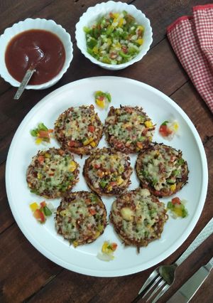 A picture of Mini Corn Pizza (Pizza With Corn Base).