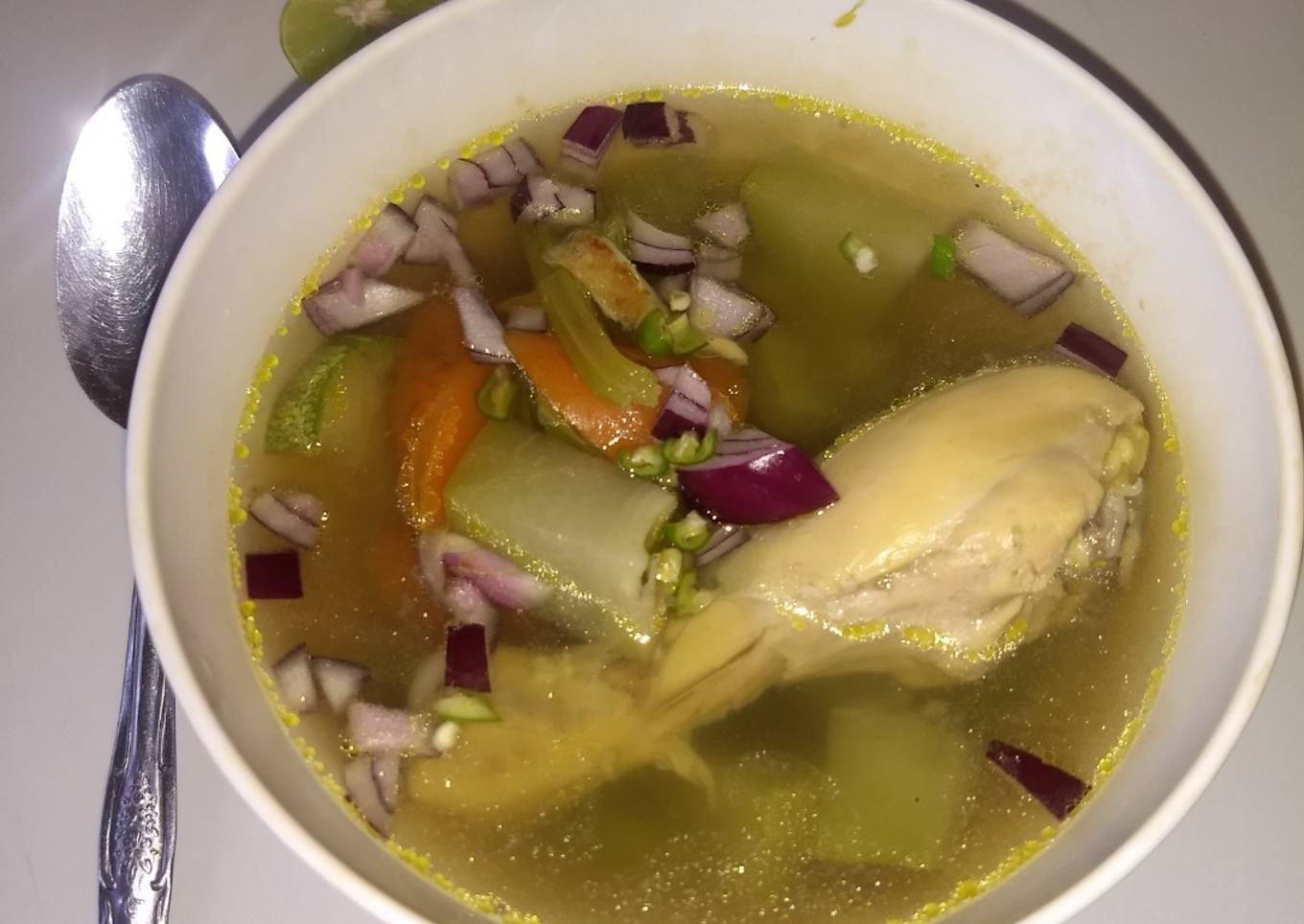 Caldo de pollo con verduras 🍲😻