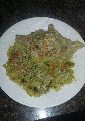 Una foto de Pechito de cerdo tiernizado con arroz graneado