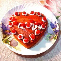 A picture of Eggless Red Velvet Cake.