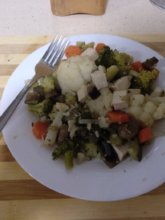 Una foto de Menestra de verduras y tofu