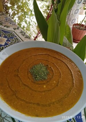 Une photo de Soupe de lentilles corail