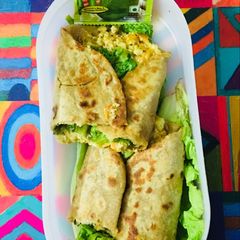 Paneer bhurji chapati roll A picture of Paneer bhurji chapati roll.